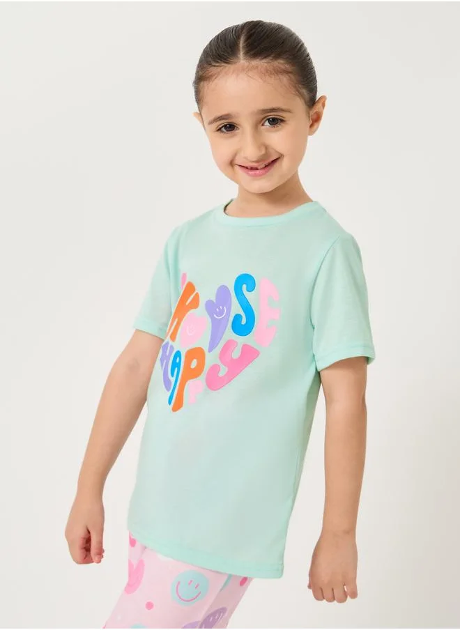 Styli Styli Printed Short Sleeve T-Shirt and Pyjama Set