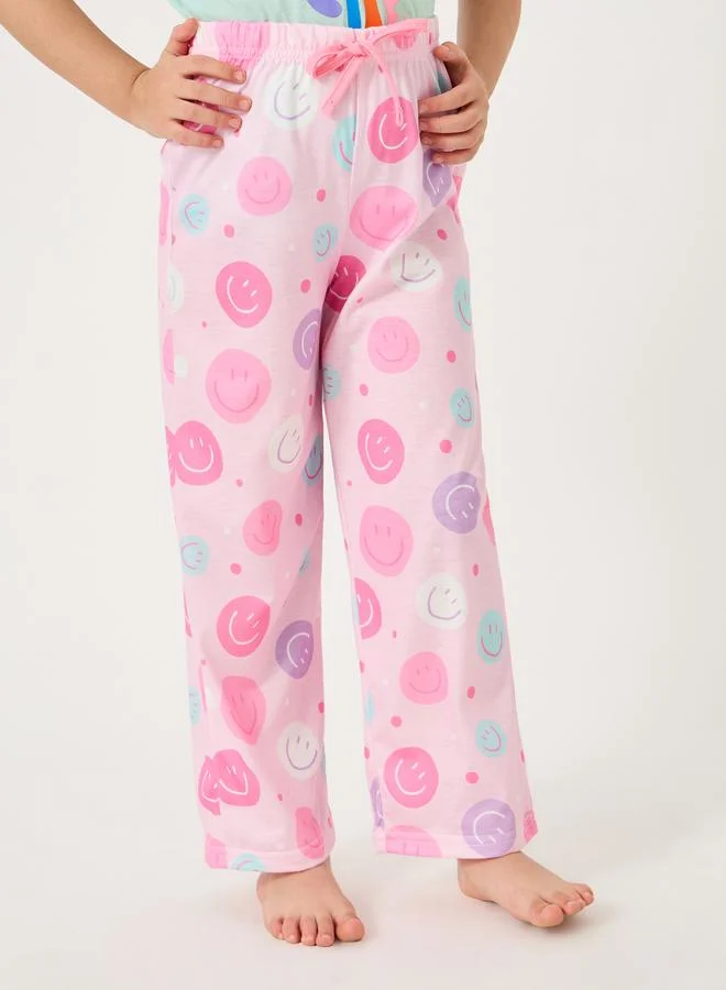 Styli Printed Short Sleeve T-Shirt and Pyjama Set