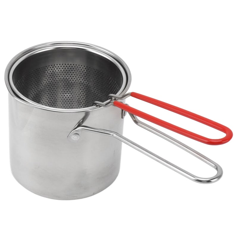 Deep Fryer Pot: 304 Stainless Steel, Oil Saving Design - Portable Mini Size, Deep Frying Pan for Home Kitchen Outdoor Picnics Travel - Image 2