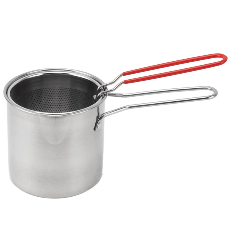 Deep Fryer Pot: 304 Stainless Steel, Oil Saving Design - Portable Mini Size, Deep Frying Pan for Home Kitchen Outdoor Picnics Travel - Image 4