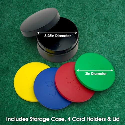 CHH Round Card Holders with Case in Red, Yellow, Green & Blue, Multi - Image 4