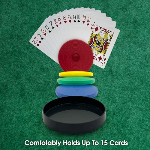 CHH Round Card Holders with Case in Red, Yellow, Green & Blue, Multi - Image 5