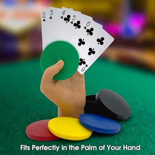 CHH Round Card Holders with Case in Red, Yellow, Green & Blue, Multi - Image 3