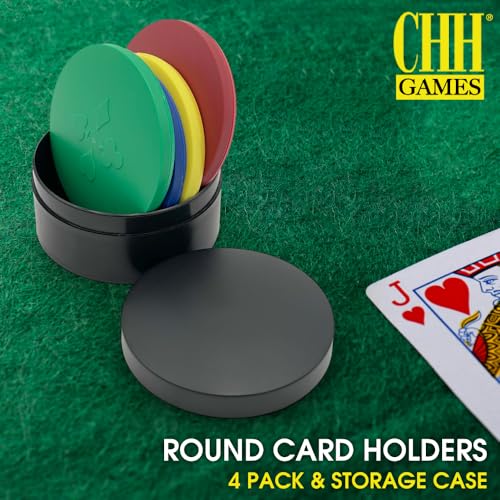 CHH Round Card Holders with Case in Red, Yellow, Green & Blue, Multi - Image 2