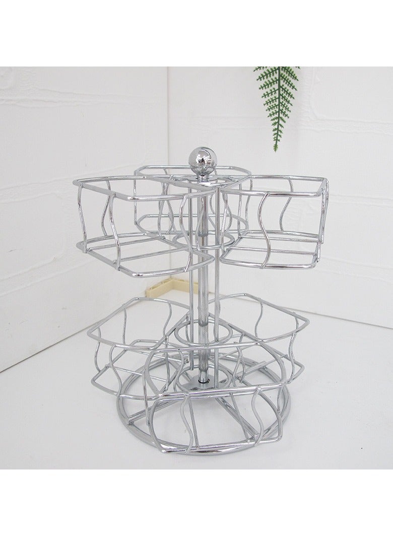 general Double-layer tea bag storage rack rotatable desktop rack for tea and coffee bags no-drill installation - Image 2