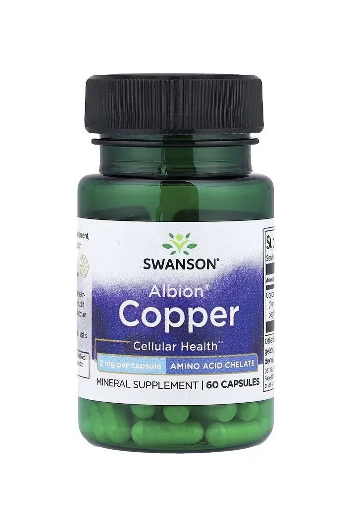 سوانسون، ألبيون كوبر، 2 ملغ، 60 كبسولة