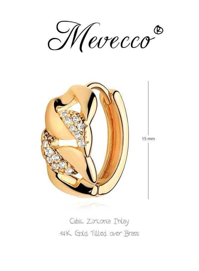 Mevecco Women Huggie Earrings Gold Hoop Sleeper 14K Gold Filled Small Simple Handmade Hypoallergenic Everyday Jewelry - Image 4