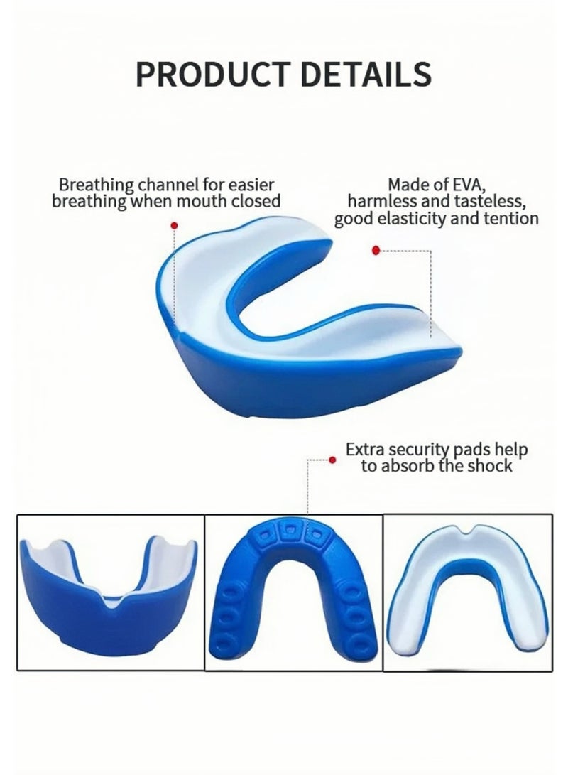 Lee Yon 3-Piece EVA Mouthguards with Case, Sport Mouth Guards Mouthguard Gum Guard, Mouthguard Slim Fit for Boxing, Basketball, Hockey, Soccer，Blue/Black/Red - Image 3