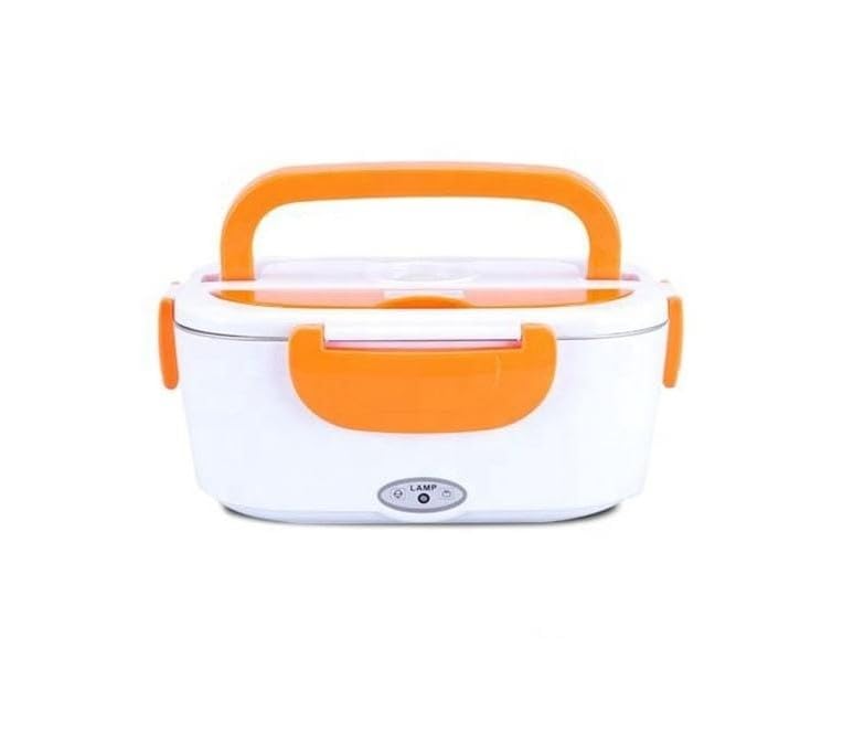 Genaric Electric Heating Lunch Box 1.05L – 40W Portable Food Warmer with 4-Side Lock, Multi-Use Hot Food Container for Car, Office, Home & Travel, YS-001 (Orange)