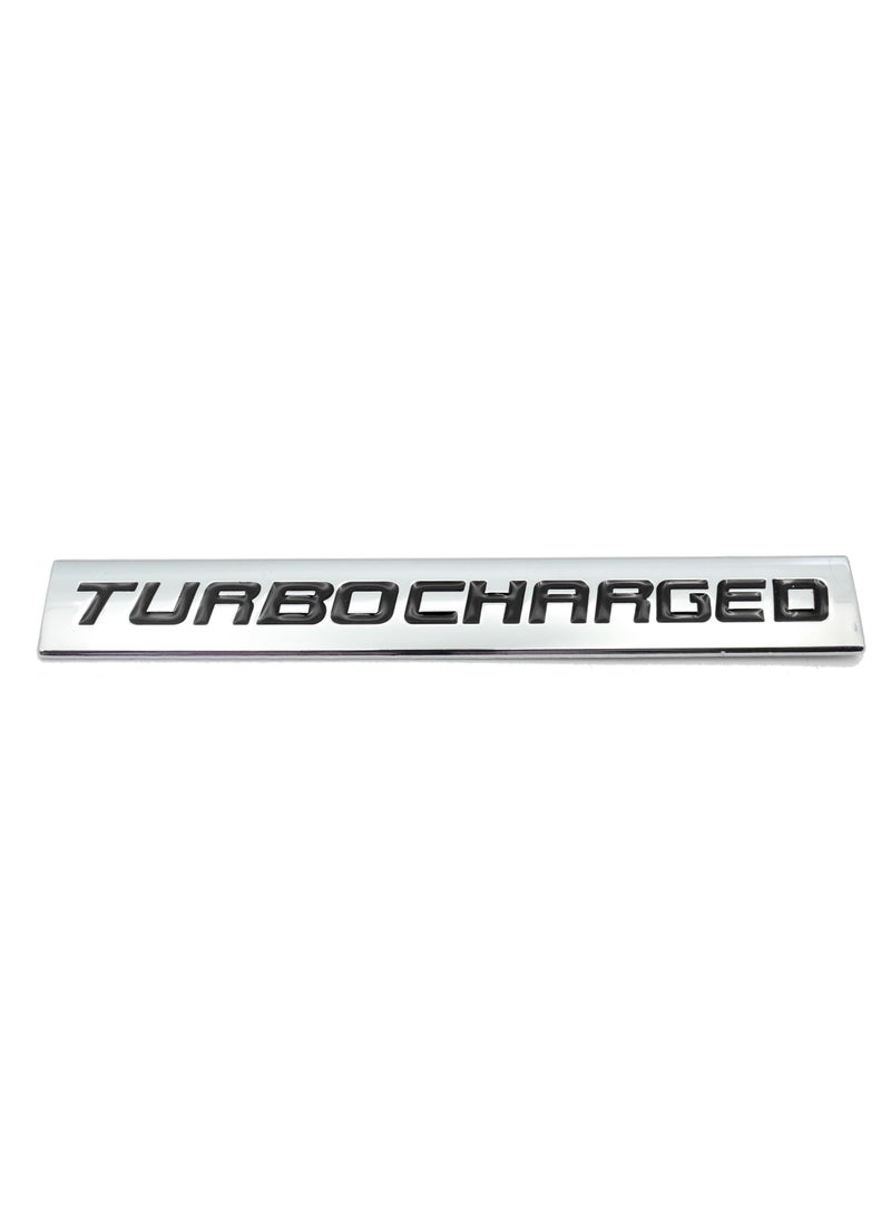 Generic Emblem Turbocharged Metal Sticker - Black 