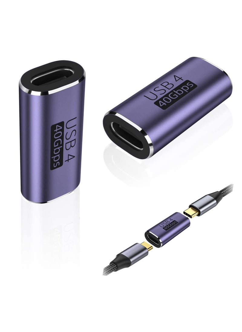 erorex USB C Female to Female Adapter, 2 Pack USB Type C Coupler, Compatible with Thunderbolt 4/3 Support up to 40Gbps Data Transfer, 100W Power Delivery, and 8K@60Hz Video Pass-Through, More Type C Devices  - Image 1