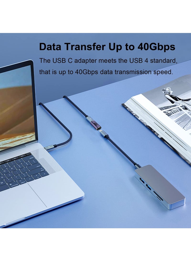 erorex USB C Female to Female Adapter, 2 Pack USB Type C Coupler, Compatible with Thunderbolt 4/3 Support up to 40Gbps Data Transfer, 100W Power Delivery, and 8K@60Hz Video Pass-Through, More Type C Devices  - Image 3