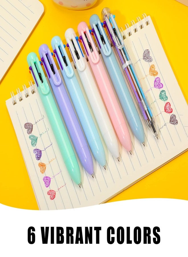 Sherr 60 Pcs Multicolor Ballpoint Pens 6 in 1, 0.5 mm 6 Color Retractable Ballpoint Colorful Ink Pens Christmas Gift for Office Colleague Party Favors, 2 Styles Adult - Image 3