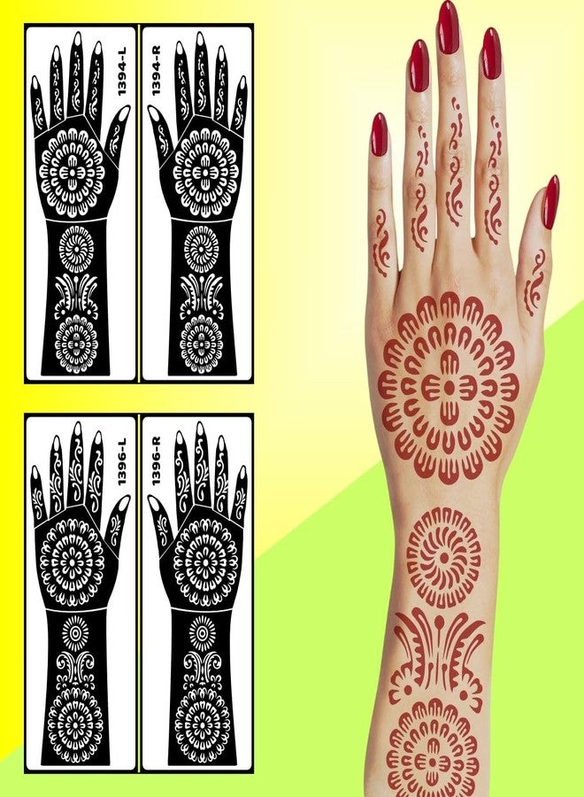 ORDERSHOCK Quick Easy Apply Mehndi Stencil Sticker For Easy And Stylish Mehndi Suitable For Birthday Parties And Mehndi Nights - Image 3
