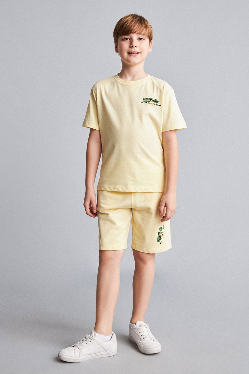DeFacto Yellow Boy New Regular Fit Printed Short Sleeve T-Shirt Casual - Image 2