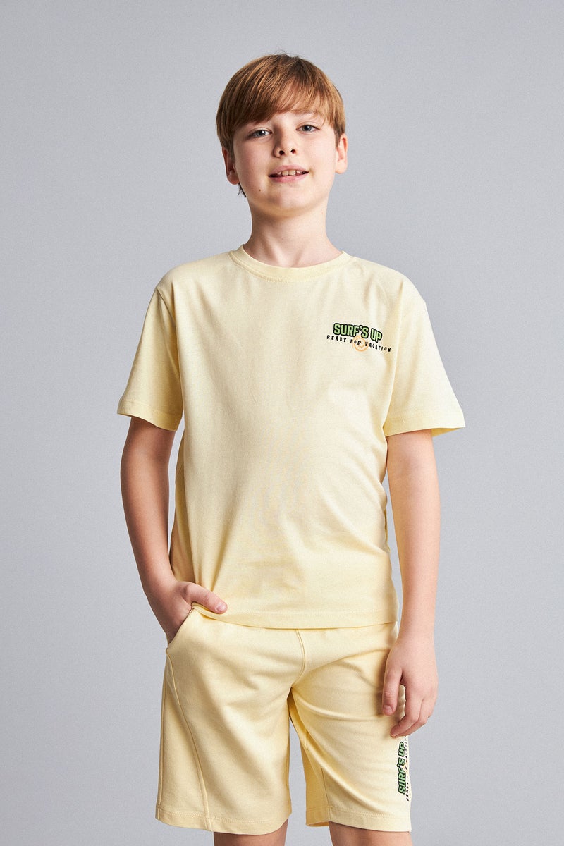 DeFacto Yellow Boy New Regular Fit Printed Short Sleeve T-Shirt Casual - Image 3