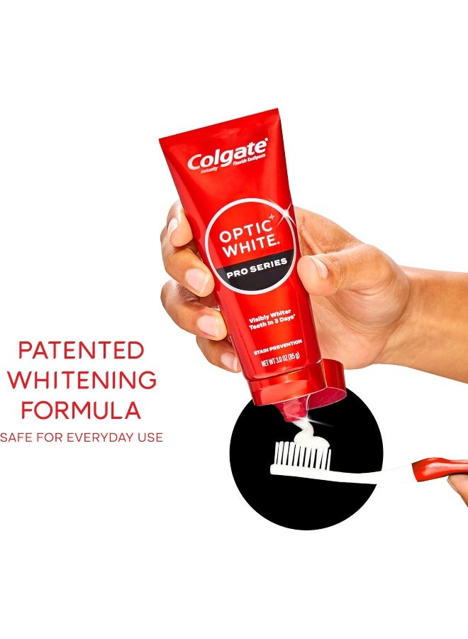 Colgate معجون أسنان كولجيت أوبتيك وايت برو سيريز لتبييض الأسنان مع 5% بيروكسيد الهيدروجين، منع البقع، أنبوب 3 أونصات - Image 5