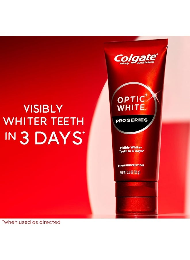 Colgate معجون أسنان كولجيت أوبتيك وايت برو سيريز لتبييض الأسنان مع 5% بيروكسيد الهيدروجين، منع البقع، أنبوب 3 أونصات - Image 3