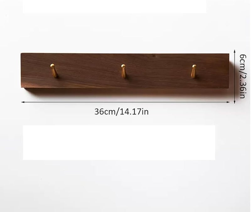 Small Wooden Wall Mounted Coat Rack Hooks For Entrance Porch Living Room - Image 3