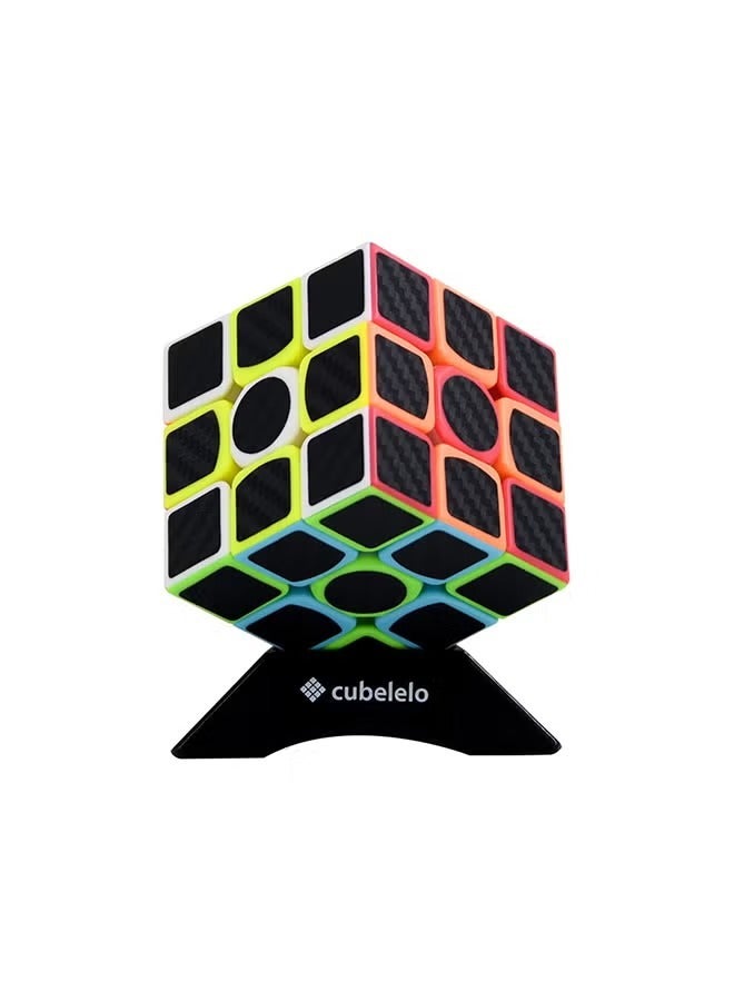 مكعب روبيك السريع الدوران السريع، مكعب روبيك السحري من الدرجة الثالثة، مكعب روبيك مع قاع ملون وملصق من ألياف الكربون الأسود، ألعاب ذكاء - Image 5