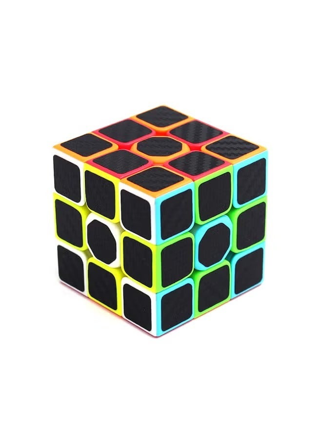 مكعب روبيك السريع الدوران السريع، مكعب روبيك السحري من الدرجة الثالثة، مكعب روبيك مع قاع ملون وملصق من ألياف الكربون الأسود، ألعاب ذكاء - Image 4