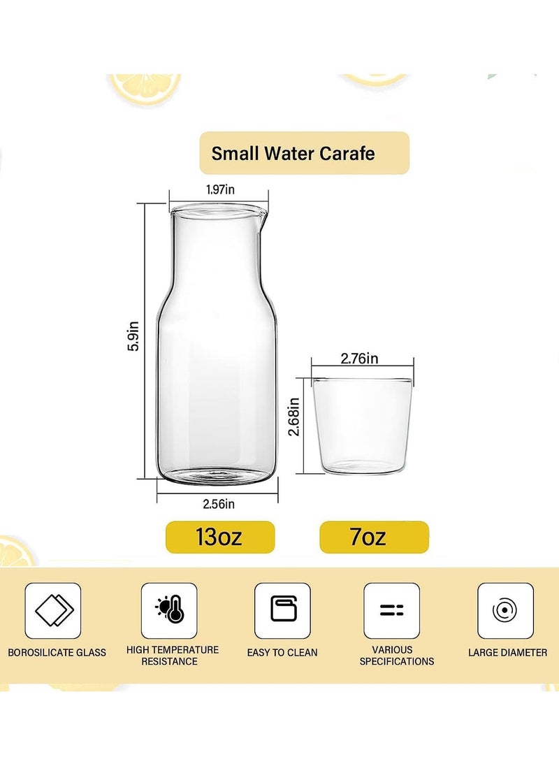 High Borosilicate Glass Water Bottle Set, Household Cold Water Bottle, Transparent Glass Juice Jug, Glass Cup (13oz)