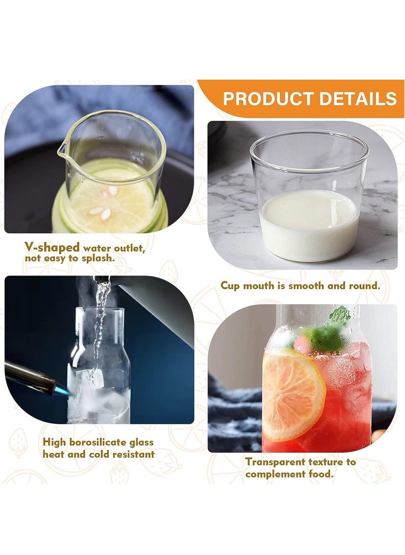 High Borosilicate Glass Water Bottle Set, Household Cold Water Bottle, Transparent Glass Juice Jug, Glass Cup (13oz)