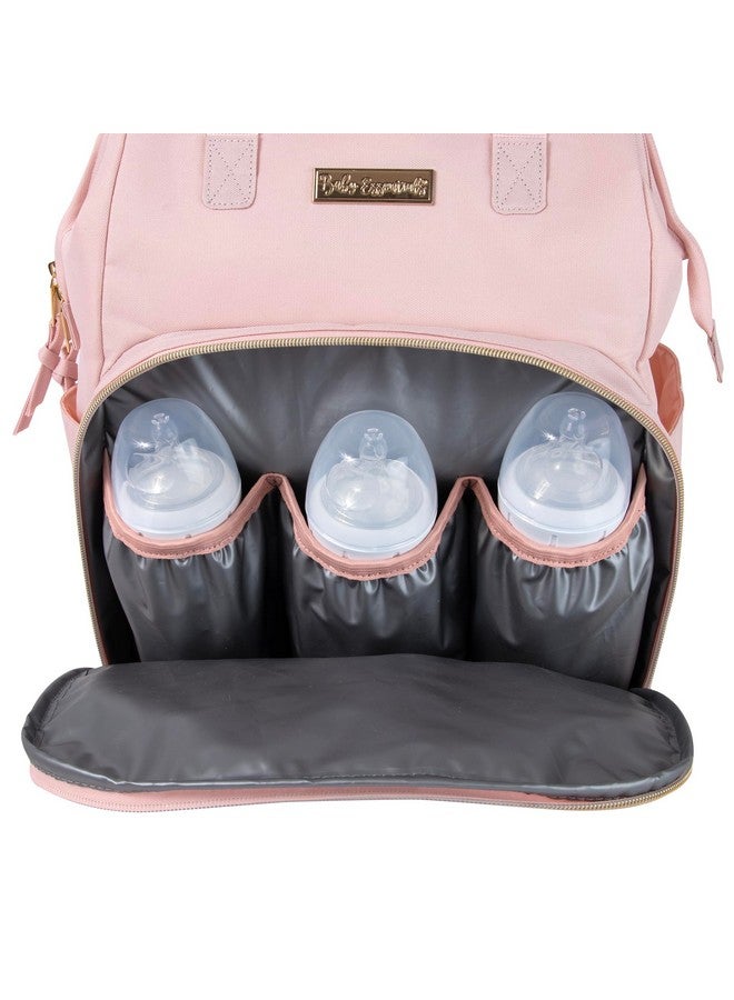 Baby Essentials Baby Essentials Super Cooler Main Frame Diaper Backpack with Changing Pad, Stroller Straps, Insulated Bottle Compartment (Mauve Pink) - Image 4