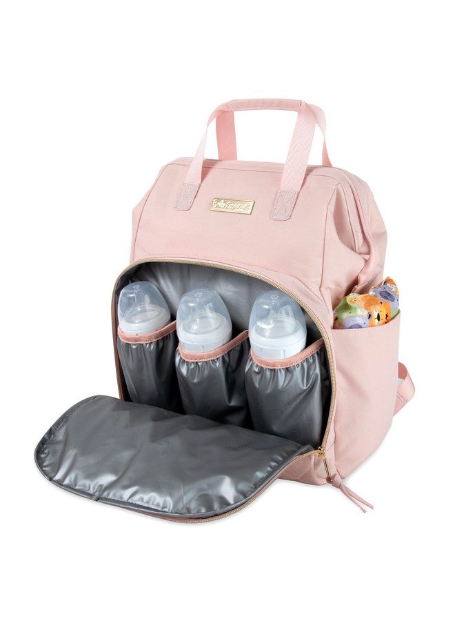 Baby Essentials Baby Essentials Super Cooler Main Frame Diaper Backpack with Changing Pad, Stroller Straps, Insulated Bottle Compartment (Mauve Pink) - Image 3