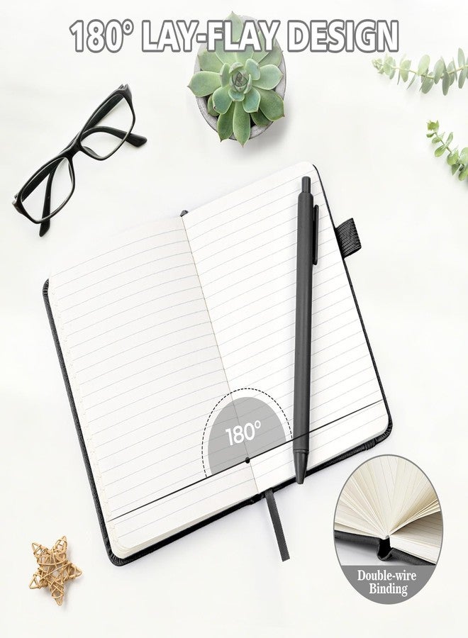 OMEYA Lined Pocket Notebook Journal: 3 Pack Small Notebooks for Note Taking, A6 Mini Notebook with Pens, Small Notepad with Pen Holder, Leather Cover, 384 Pages, 100 GSM Thick Paper, 3.7" x 5.7" - Image 4