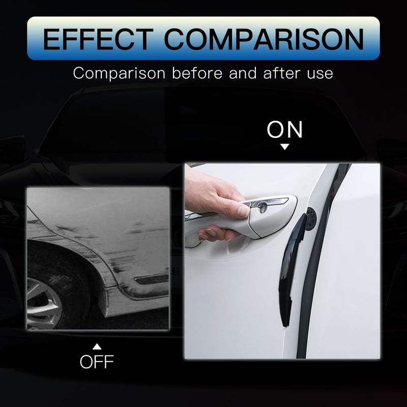 Arwrilt 4 PCS Car Door Anti-Collision Strip, Rearview Anti-Impact Sticker, Door Protection Decorative Covers, Door Edge Bumper Guard, Universal Car Side Door Edge Protector (Black) - Image 3