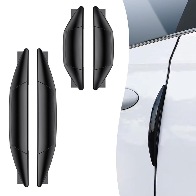 Arwrilt 4 PCS Car Door Anti-Collision Strip, Rearview Anti-Impact Sticker, Door Protection Decorative Covers, Door Edge Bumper Guard, Universal Car Side Door Edge Protector (Black) - Image 1