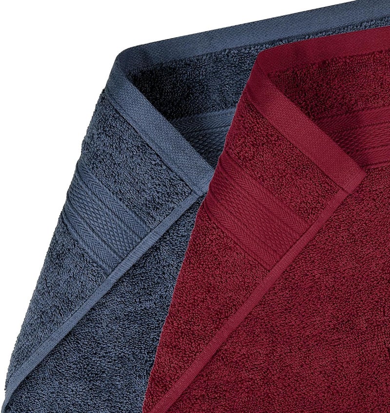 MYTRIDENT Soft Comfort Air Rich Towel 100% Cotton Hand Towel for Daily use, 500 GSM Highly Absorbent Towels for Men/Women, 4Pc Hand Towel Set (41 cm X 66 cm), Wine Red and Navy - Image 5