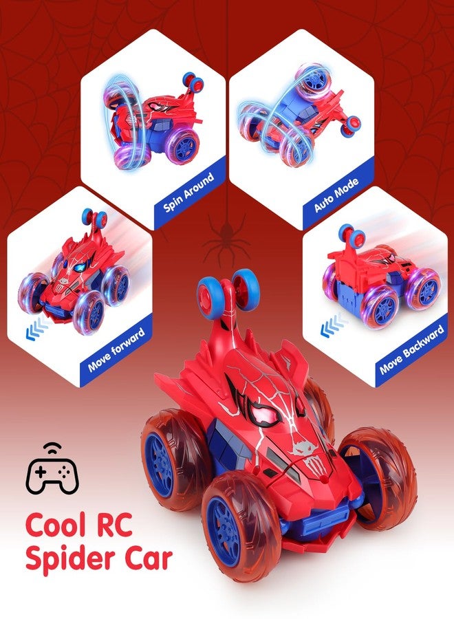 Givzan Spider RC Car for Kids – 4WD Remote Control Stunt Car with 360° Flip, Fast Monster Crawler Toy with Light-Up Wheels – Rechargeable RC Vehicle Gift for Boys Ages 3-12 - Image 4