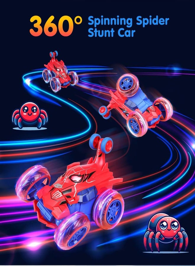 Givzan Spider RC Car for Kids – 4WD Remote Control Stunt Car with 360° Flip, Fast Monster Crawler Toy with Light-Up Wheels – Rechargeable RC Vehicle Gift for Boys Ages 3-12 - Image 2