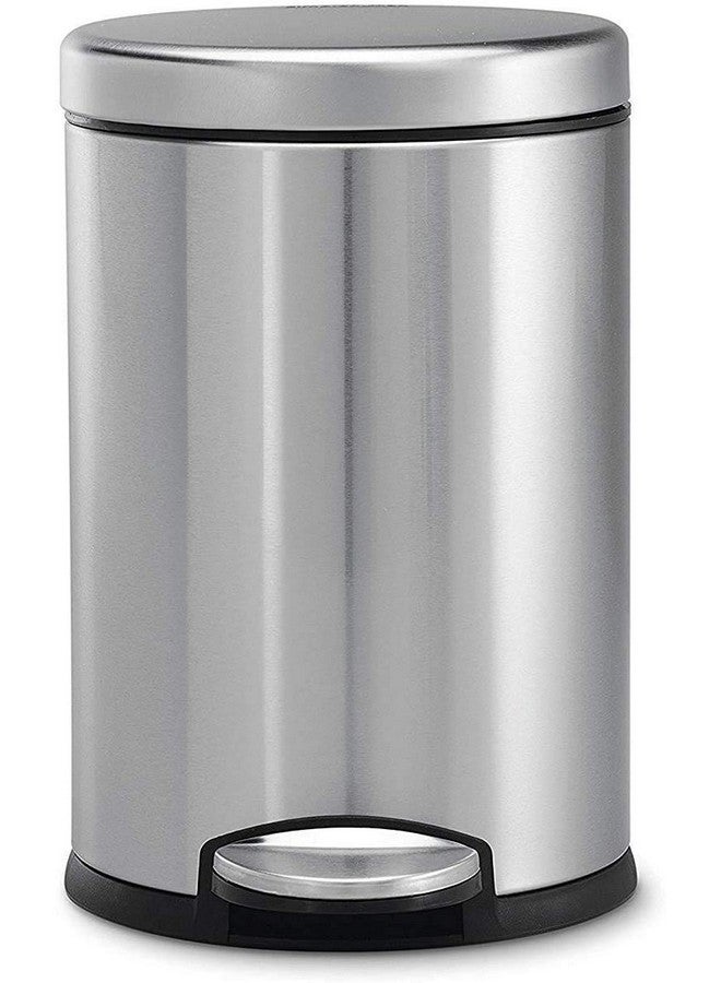 OPR Stainless Steel Plain Pedal Bin With Plastic Bucket And Lid | Trash Can, Round Shape Dustbin For Home, Bathroom, Kitchen, Office, Bedroom (5 Litres- 7 * 11 Inches)(small size) - Image 1