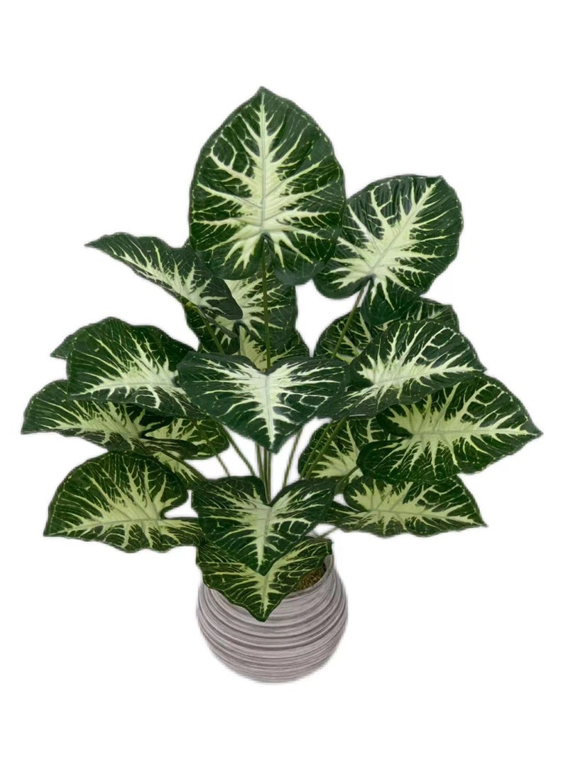 Simulation Green Plant 18 Head Yellow And White Red Heart Large Dripping Guanyin Taro Leaf Pography Wedding Decoration Ornaments - Image 2