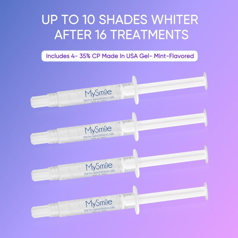 MySmile Deluxe 10 Min Teeth Whitening Kit with 28 LED Light, 35% Carbamide Peroxide Teeth Whitening Gel, Helps Remove Years of Stains from Coffee, Soda, Wines, Smoking, Food - Image 3