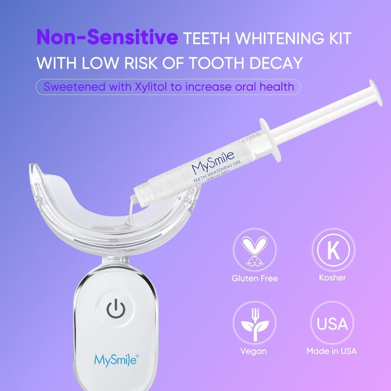 MySmile Deluxe 10 Min Teeth Whitening Kit with 28 LED Light, 35% Carbamide Peroxide Teeth Whitening Gel, Helps Remove Years of Stains from Coffee, Soda, Wines, Smoking, Food - Image 4