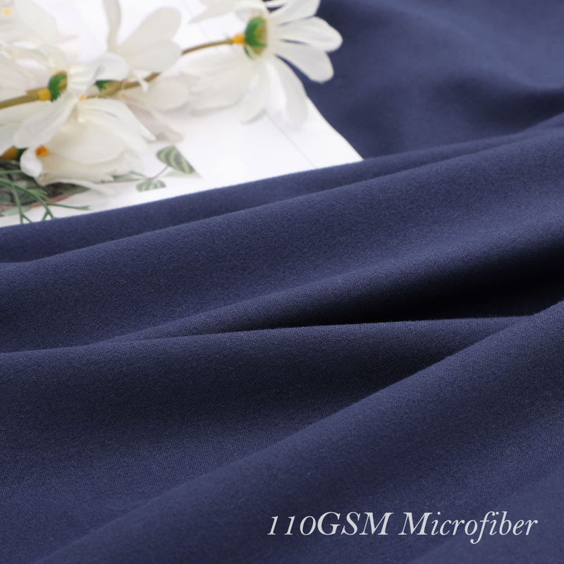 PICCOCASA PiccoCasa Ruffled Pillow Shams Set of 2  Soft Breathable Pillow Covers with Envelope Closure  100% Brushed Microfiber Pillow Case King Navy Blue  - Image 4