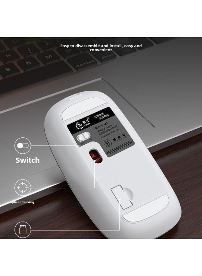 Generic - Wireless Mouse Charging Mute Bluetooth Dual-mode Home Office Laptop Desktop External Unlimited Mouse-Specifications:Technology Gray Wireless Version [rechargeable + Silent] - Image 1