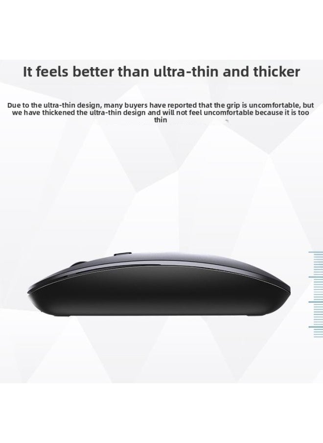 Generic - Wireless Mouse Charging Mute Bluetooth Dual-mode Home Office Laptop Desktop External Unlimited Mouse-Specifications:Technology Gray Wireless Version [rechargeable + Silent] - Image 1