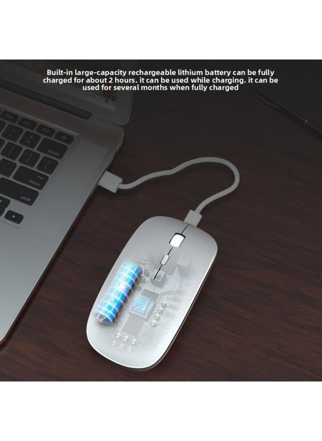 Generic - Wireless Mouse Charging Mute Bluetooth Dual-mode Home Office Laptop Desktop External Unlimited Mouse-Specifications:Technology Gray Wireless Version [rechargeable + Silent] - Image 1
