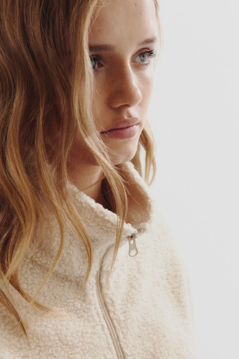 H&M Zip-through teddy sweatshirt