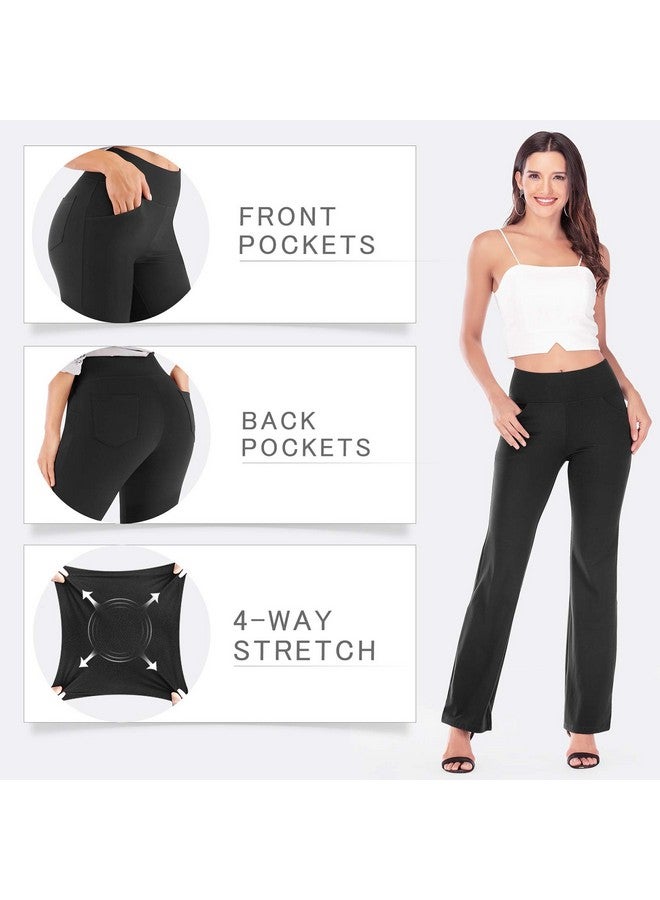 IUGA Women'S High Waist Bootcut Yoga Pants With Pockets, Black, X-Large  - Image 2