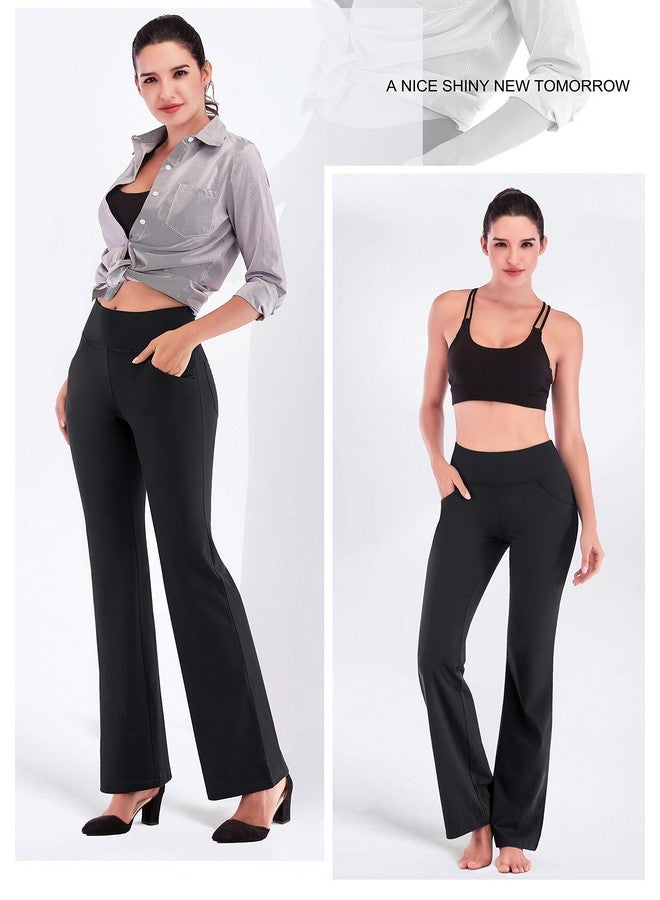 IUGA Women'S High Waist Bootcut Yoga Pants With Pockets, Black, X-Large  - Image 5