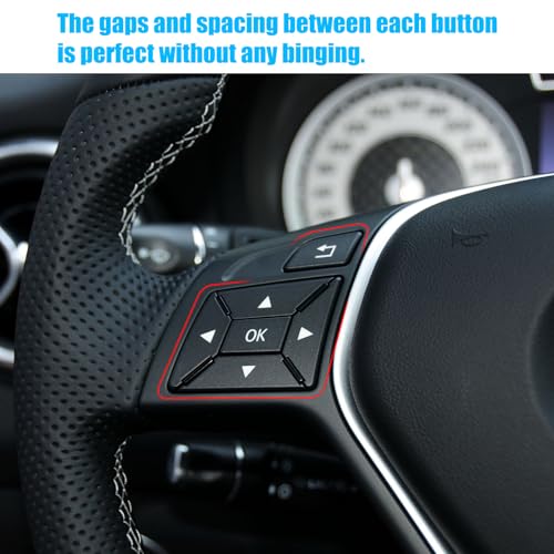 Jaronx Compatible with Mercedes Benz Steering Wheel Buttons Replacement A B W246/C Class W204/E W207 W212/GLK X204/CLA W117/CLS W218/SLK SLC W172, Steering Wheel Button Cover for Mercedes Benz(Black) - Image 4