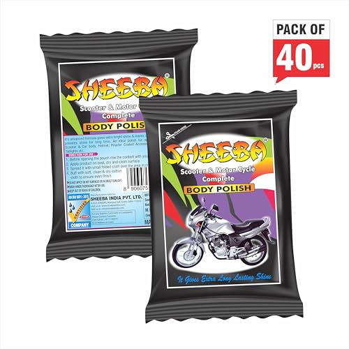 Sheeba Scooter & Motorcycle Complete Body Polish-10mL Pouch (Pack of 40) | Instant High Gloss Shine | Easy Application | Long Lasting Results | Multi Surface Application. - Image 2