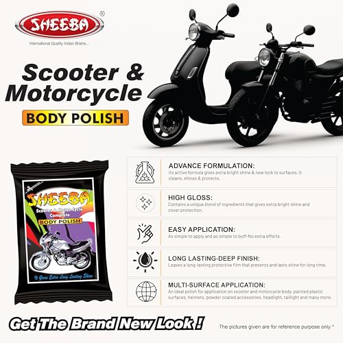 Sheeba Scooter & Motorcycle Complete Body Polish-10mL Pouch (Pack of 40) | Instant High Gloss Shine | Easy Application | Long Lasting Results | Multi Surface Application. - Image 5