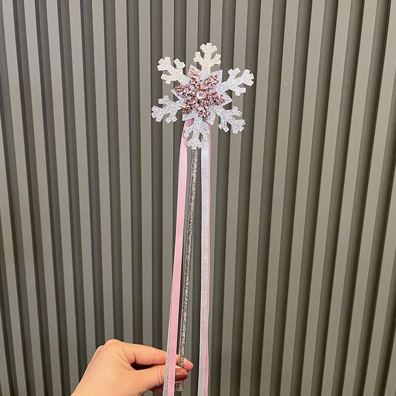 Generic Super fairy little princess crown headdress girls hairpin headband magic stick suit headband veil childrens hair accessories wholesale Lotus color magic wand 